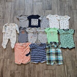 Carter's Bodysuits Rompers Sleeper Bundle Baby Boy Size 3 Mo Animals Dinosaurs‎